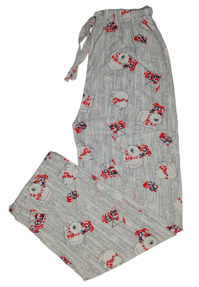 Pantaloni pijama dama Craciun,Culoare Gri,Engros